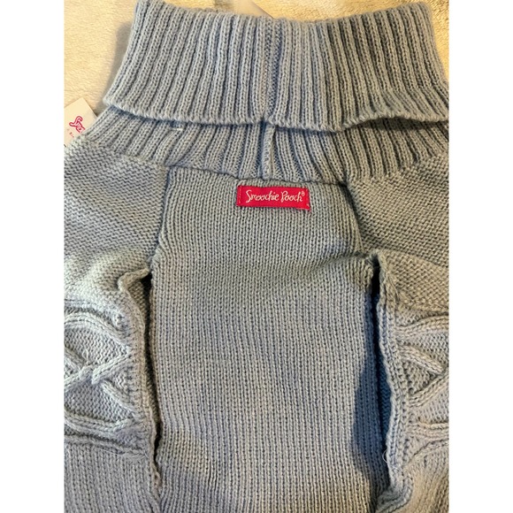 Smoochie Pooch Pet Blue Sweater With Pearl Details SZ Large - Picture 5 of 6
